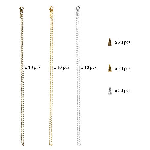 PP OPOUNT 30 Pack Necklace Chains in Gold, Silver and Bronze Plate...